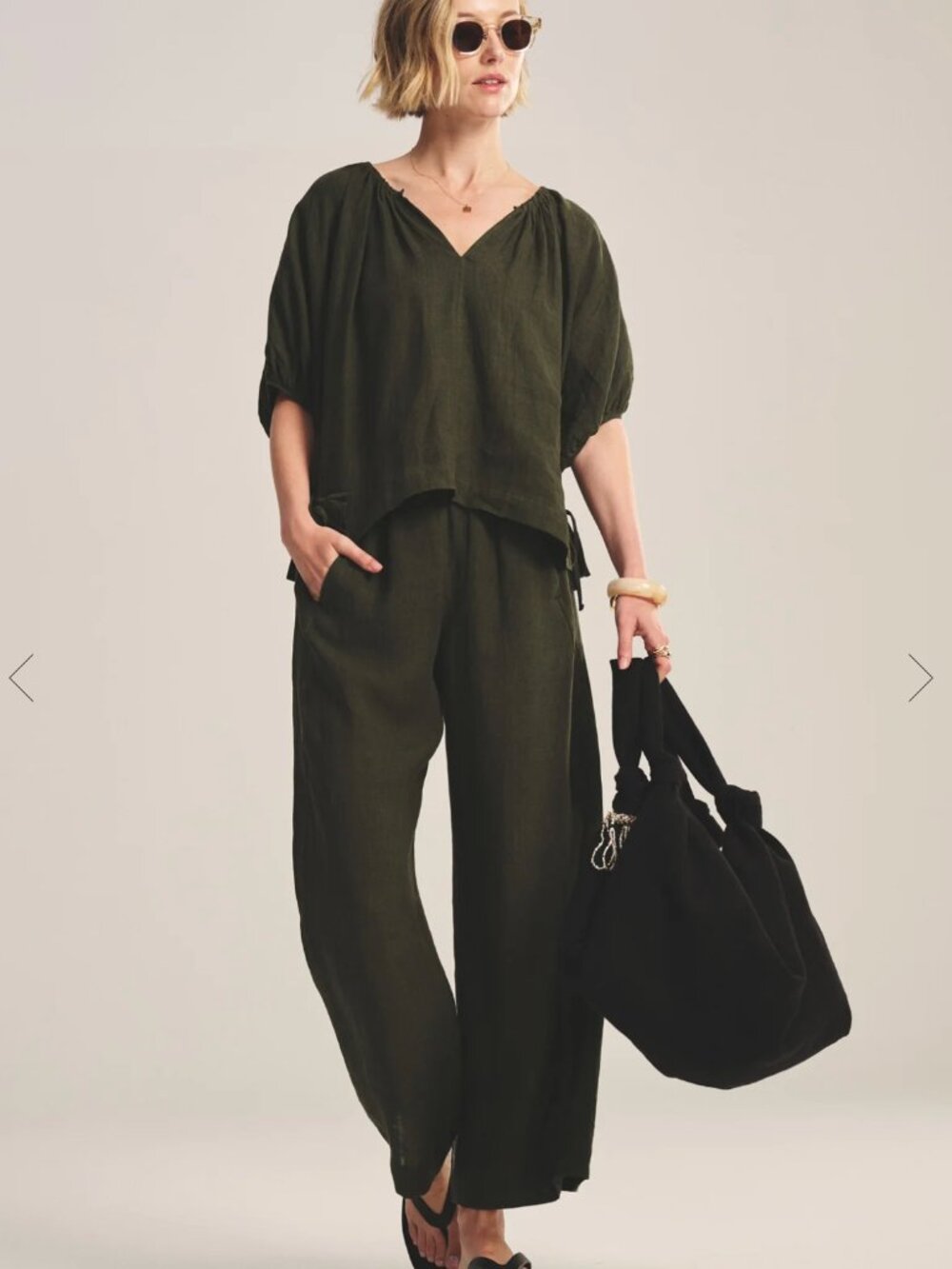 Velvet Lola Linen Pants - size small - Color Tootsie